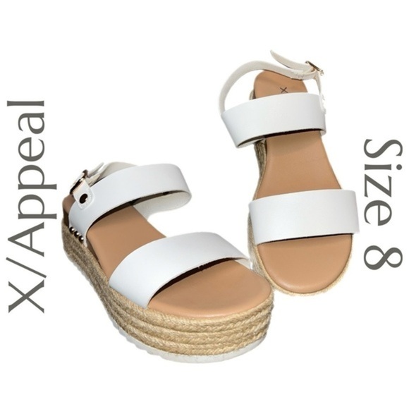 XAPPEAL - Amelia Buckle Strap Platform Espadrille Sandals - Size 8 - Picture 1 of 12
